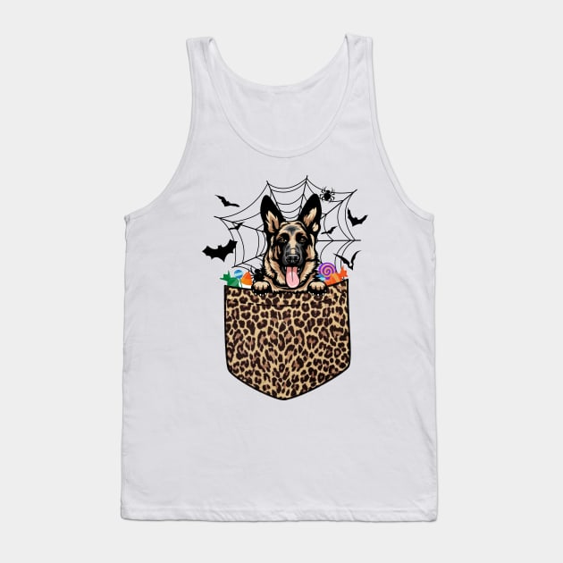 Cute Dog Lover Gift Leopard German Shepherd Halloween Tank Top by saugiohoc994